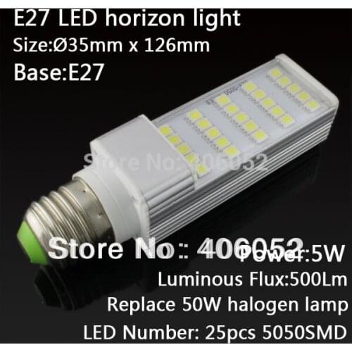 10PCS/LOT Aluminum 25leds SMD5050 5W E27 led spotlight lampada led 110v / 240v downlight