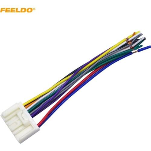 FEELDO Car Radio Audio CD Power Wire Harness Adapter For Mitsubishi Lancer/Outlander/Mirage Toyota Crown/ Land Cruiser/Prado