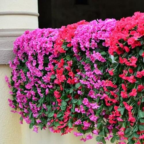 Artificial Violet Wall Ivy Flower Hanging Flowers Vines Plants Wedding Party Home Garden Indoor Outdoor Decor Plantas Artificial