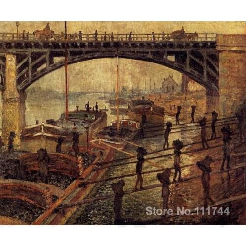 Art for office space Coal Dockers Claude Monet Paintings High quality hand painted