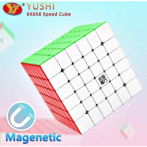 Yongjun Yushi 6x6x6 Magic Magnetic Cube Professional Stickerless YJ Magnets Speed Cube Puzzle 6X6 Cube Education Toy Kids