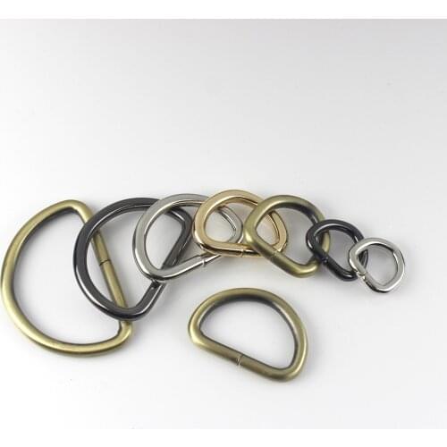 1pcs 4/8"~2" Metal Dee D Ring Buckle for Webbing Backpack Bag Parts Leather Craft Strap Belt Purse Pet Collar Clasp High Quality