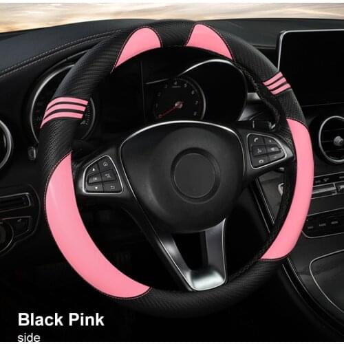 Cute Cartoon Cat Ears Steering Wheel Cover Universal Car Shape Car Steering Wheel Handle Cover Car Decorations Auto Accessories