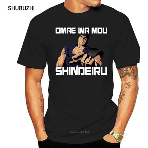 Fist Of The North Star T Shirts Omae Wa Mou Shindeiru Mens Crew Neck T-Shirts Short-Sleeve 100% Cotton Fit Tee Shirts Classic