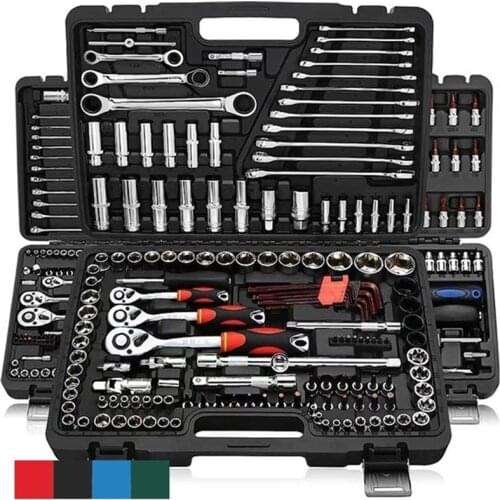 46 Pcs/Set Multifunctionl Ratchet Wrench Set Professional Mechanic Repair Tools Combination Kit with Carry Case for Auto Repair