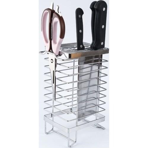 Stainless Steel 13 Slot Knife Holder Trapezoidal Knives Cutlery Stand Storage Kitchen Gadgets Tool