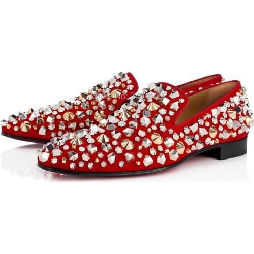 Newest Novetly Rivet Loafers Decorated Gentlemen Casual Shoes Comfortable Pointed Toe Shallow Style Fashion Outdoor Men Shoes