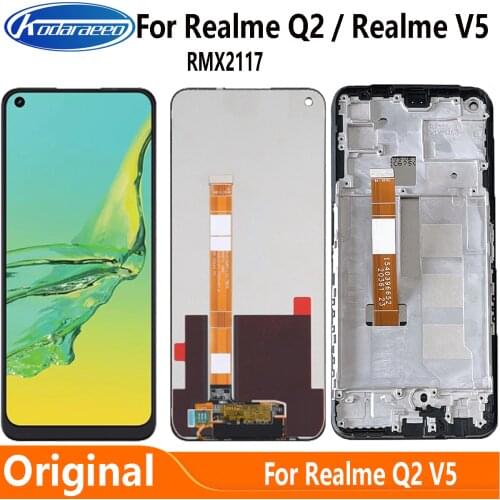 Origianl 6.5" For Realme Q2 RMX2117 LCD Display Touch Screen Digiziter Assembly With Frame for Realme V5 5G LCD Screen Glass