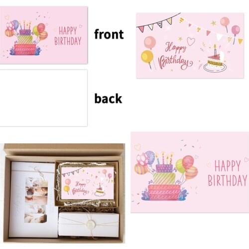 30pcs Pink Happy Birthday Card for Girl Kids Wife Birthday Greeting Cards Postcards Gifts Party DIY Decoration