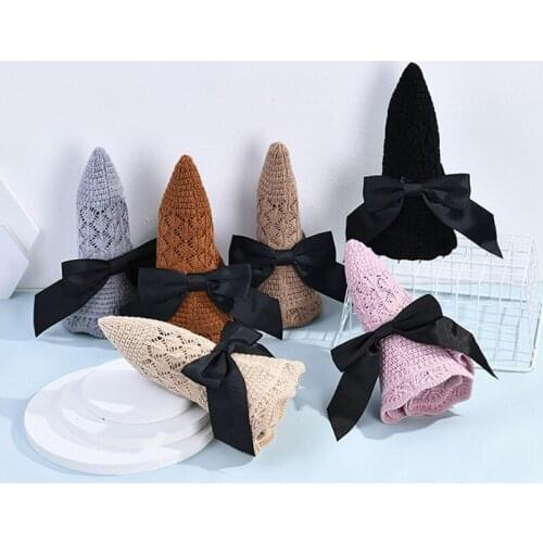 Spring Raffia Bowknot Knitted Sun Hat Wide Brim Floppy Summer Hats for Women Female Foldable Beach Panama Dome Shade Bucket Hat