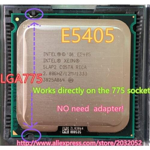 Lntel Xeon E5405 2.0GHz/12M/1333Mhz/CPU equal to LGA775 Core 2 Quad Q8200 CPU,(works on LGA775 mainboard Free)