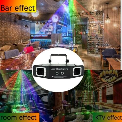 Professional Beam Laser Projector LED Lamp RGB Sound Control Stage Lighting Effect DJ Disco Party Light for Bar Christmas