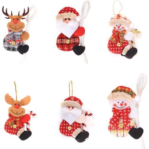 Christmas Dolls For Girls Gift Xmas Tree Pendants For New Year Christmas Decoration Old Man Elk Snowman Dolls Kids Present
