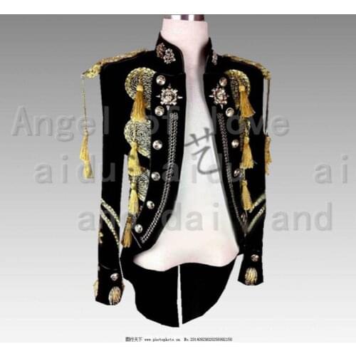 S-5xl New Nightclub Bar Men Formal Dress Singer Guest Court Tuxedo Groom Dress Bar Guest Ds Dance Clothes Singer Stage Costumes