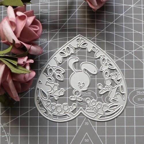 Dies Cutting Making Scrapbook Greeting Card Heart Frame Animal Rabbit Metal Cutting Dies Stencil Embossing Template