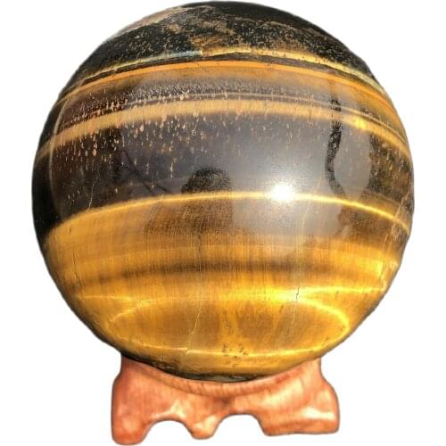 Pretty Natural Golden Tiger Eye Crystal Sphere Ball Healing 4.5-5cm