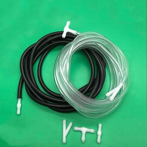 Windshield wiper Spray nozzle water pipe rubber hose Kit 200cm Black transparent With 3pcs white Connectors Universal Car Parts