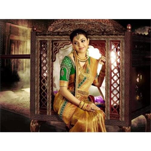 Living room home wall decoration fabric poster Kajal agarwal silk saree