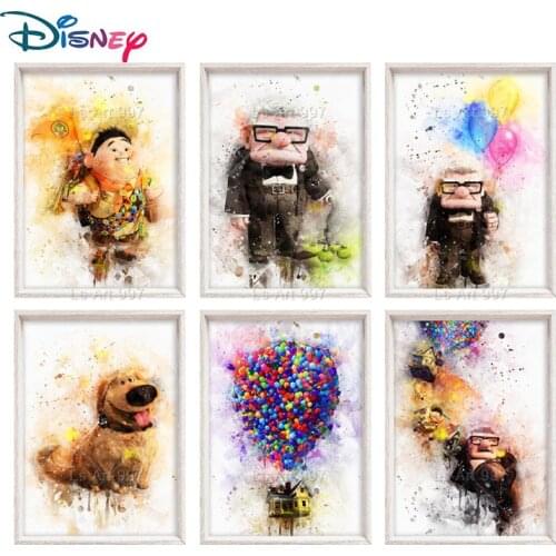 Tomy Disney Pixar Anime Movie Canvas Painting Abstract Watercolor Home Decoration Balloon House Cartoon Poster Wall Art Cudros