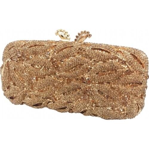 XIYUAN Women Day Clutch messenger bags Metal Diamonds Evening Bag With Handle Pearl Beaded Female Purse chain crossbody bag