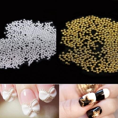 Gold Silver Nickel Mini Caviar Metal Beads 10g Nail Art Charm Metallic Pearl Steel Ball Nail Art DIY Decorations