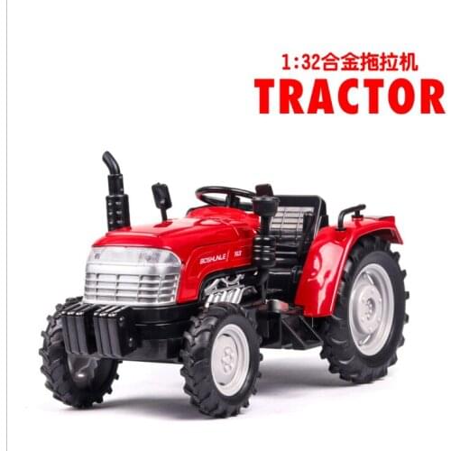 1: 32 Simulation Farmer Car Agricultural Tractor Alloy Car With Sound And Light Children Boy Birthday Christmas Gift Red