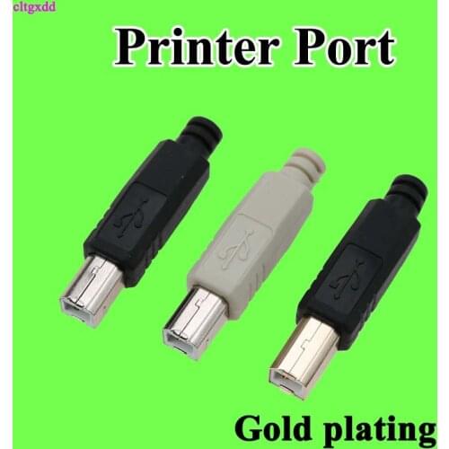 1Pcs DIY Gold plating USB 2.0 Type B 2 Pin Male Printer Port Assembly Adapter Connector Plug Socket Solder Plastic Shell 4 in 1