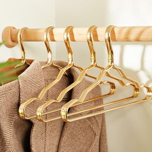 10pcs Adult Clothes Hanger Aluminium Alloy Coat Hangers Anti-slip Seamless Metal Drying Rack Wardrobe Organizer Clothes Storage