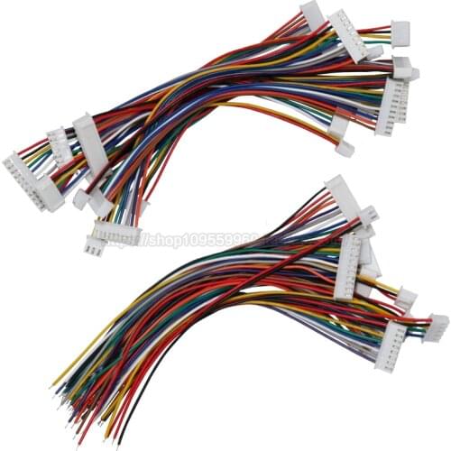 10PCS XH2.54 electronic wire terminal wire double head 10cm/20cm/30cm color cable double head 1007 26awg