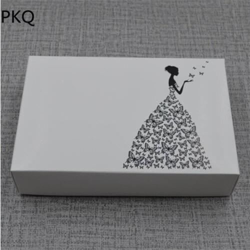 18x12x4cm White black girl printed wedding gift birthday gift scarves packaging paper carton box craft paper gift box