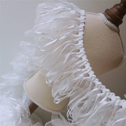 2meter long 10cm wide white encrypted thick webbing tassel shoulder strap skirt garment lace accessories