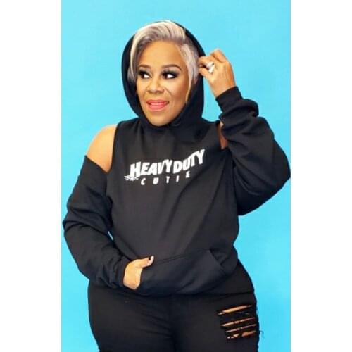 2021 Spring Autumn Women Solid Hollow Out Hoodies Plus Size Casual Ladys Off-the Shoulder Backless Full Sleeve Sweatshirts