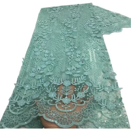 African Lace Fabric With Sequins Nigerian French Lace Fabrics 2021 High Quality Lace Sequined For Wedding Dress Sewing XZ-140