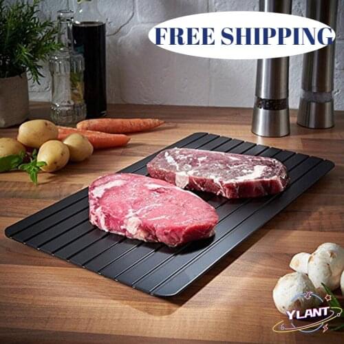 YLANT Aluminium Fast Defrosting Tray Frozen Meat Thawing Fresh Healthy Rapid Defrost Plate Food Gadgets Kitchen Tools