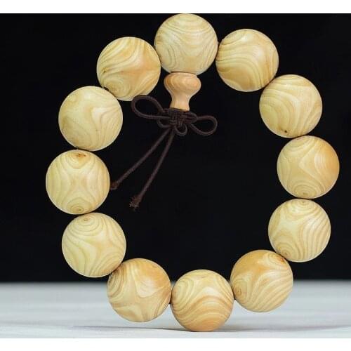 AURAREIKI Ivory Wood Buddha Beads Hand String Natural Buddha Wood Bracelets Couple Rosary Mala Unisex Hand String Jewelry C0003
