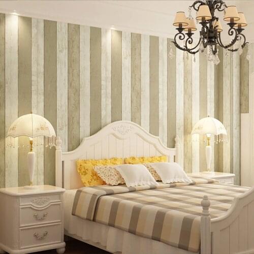 Beibehang blue vertical stripe PVC Vinyl Wood Panel papel de parede 3d Wallpaper for walls 3 d Wall paper roll Home Decor