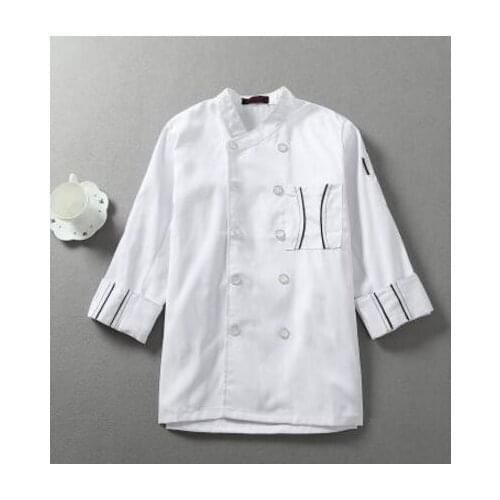 White long sleeve chef uniform chef jacket chef coat kitchen chef uniform