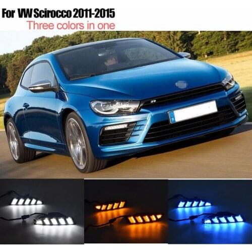 For Volkswagen Scirocco 2011 2012 2013 2014 2015 Yellow Turn Signal Relay Waterproof 12V Car LED DRL Daytime Running Light