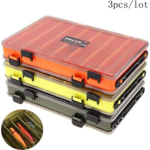 High Quality Double Side Thickening 14 Compartments Squid Fishing Lure Box for Shrimp Bait Minnow Lures Storage Case