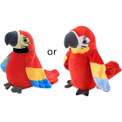 Electric Plush Parrot Speaking Talking Repeats Waving Education Simulation Bird