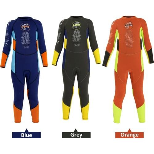 Boys Wetsuit Long Sleeve Diving Swimsuit with Safety Zipper Quick Dry One Piece Surf Suit for Water Sports Swimming Pool