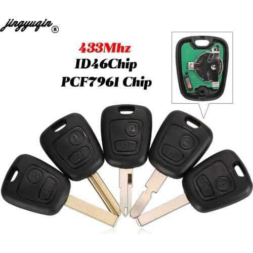 2 Button Replacement Transponder Auto Car Key Fob For Peugeot 106 107 307 206 207 306 406 For Citroen C2 C1 C3 C4