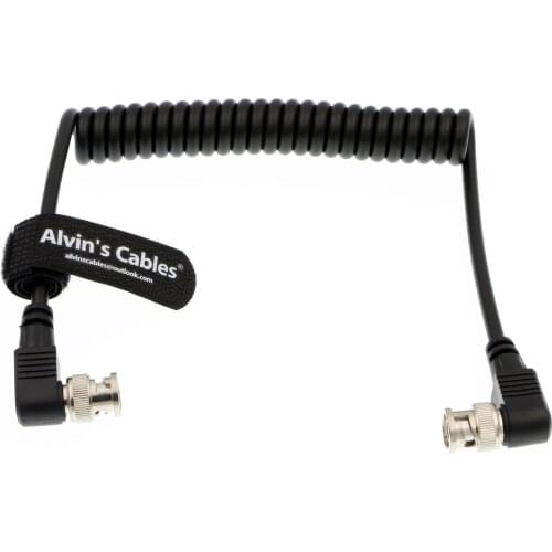 Alvins Cables HD SDI Coiled Cable Right Angle BNC to Right Angle BNC