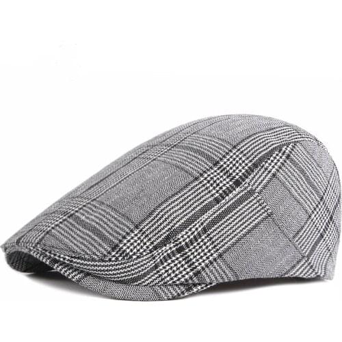 Which in shower male female summer spring plaid beret outdoor flat cap for women men vintage casual peaked hat duckbill gorras