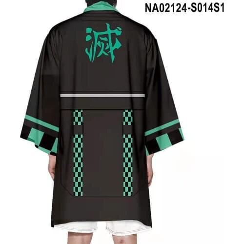 Japanese anime Demon Slayer japanese kimono cardigan men boys haori yukata Summer Casual Cool Lengthen kimono men Loose kimono