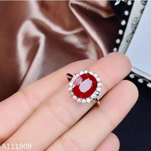 KJJEAXCMY boutique jewelry 925 sterling silver inlaid Natural ruby ring female support detection popular