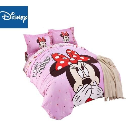 Minnie Mouse queen size bedding set single bed cover girl comforter cover home decoration fairy bedspread kids baby pillowcase