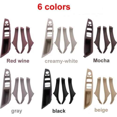 Left Hand Drive LHD For BMW 5 series F10 F11 Gray Beige Black Car Interior Inner Door Handle Panel Pull Trim Cover