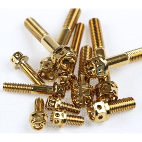 M6 Stainless Steel 304 Screw Electroplated Gold Screw Hexagon Screw Big Head Screw Electric Car Motorcycle