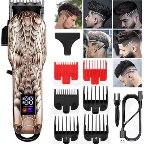 Professional barber hair clippers home Hair cutting machine with LCD Display Adjustable cone rod trimmer for men Grooming Kit